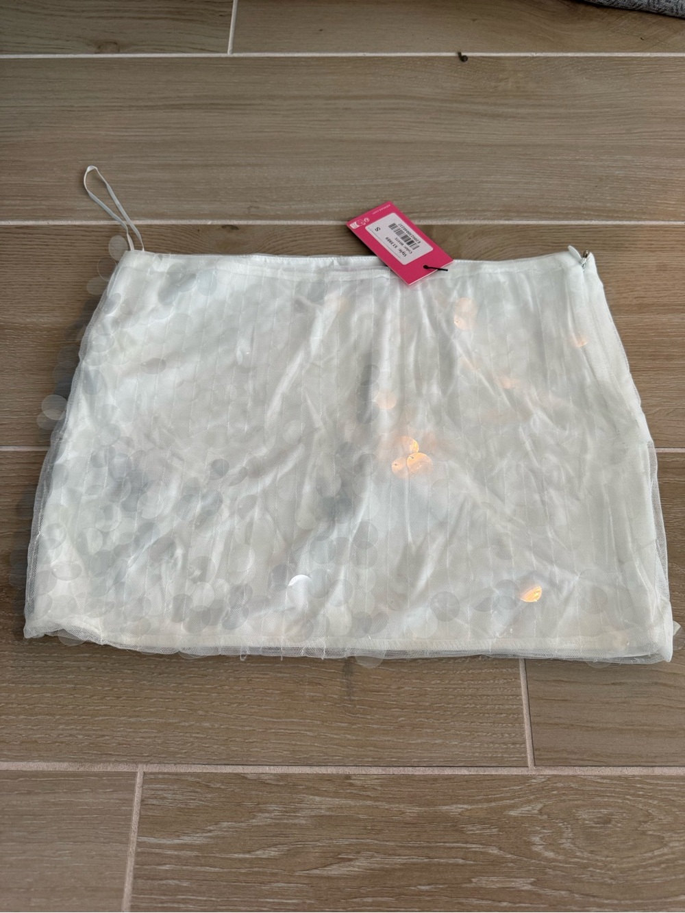 Edikted White Sequin Mini Skirt